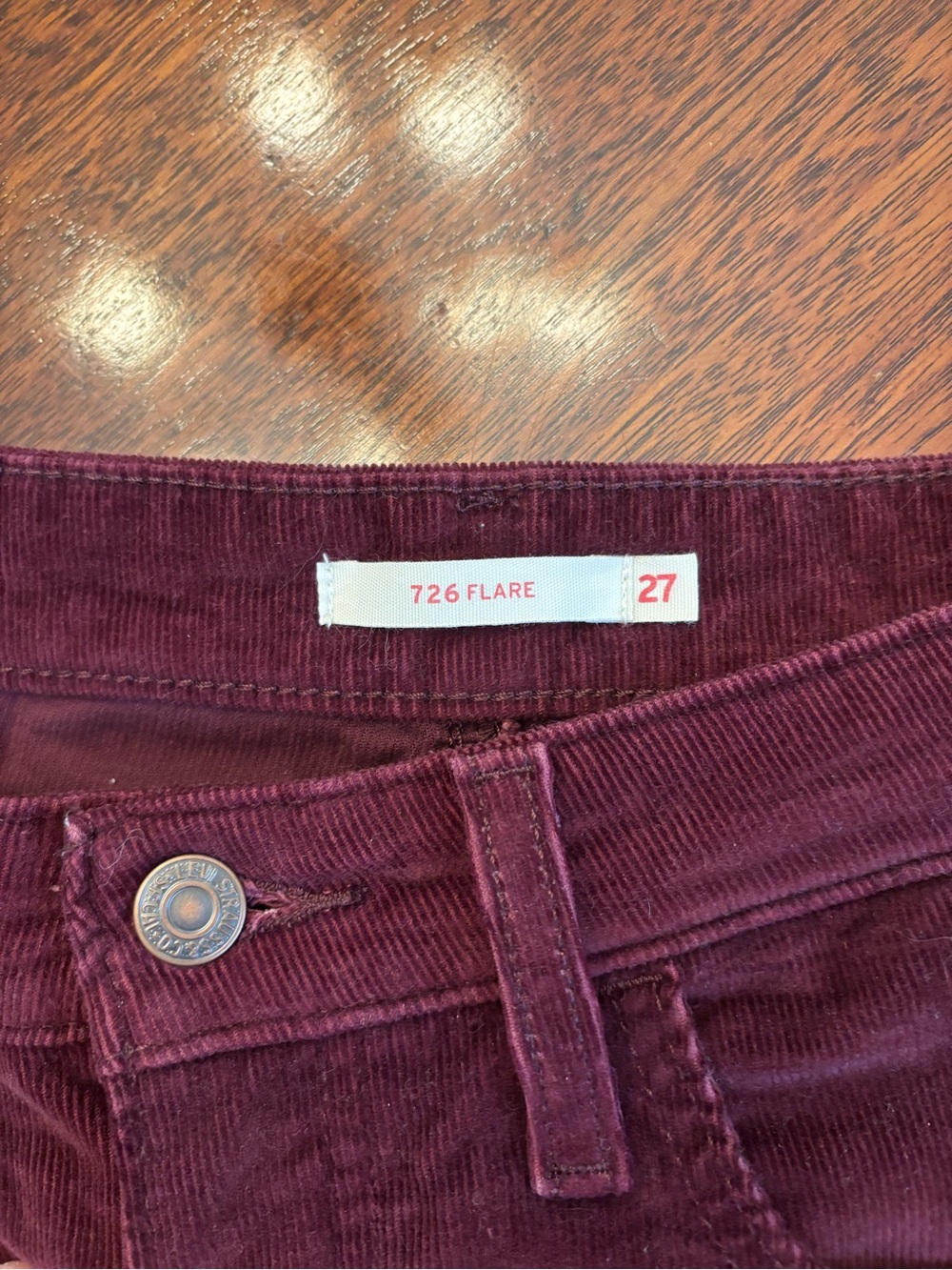 Women’s Levi High-Rise Corduroy Flare Merlot - Picture 3 of 5